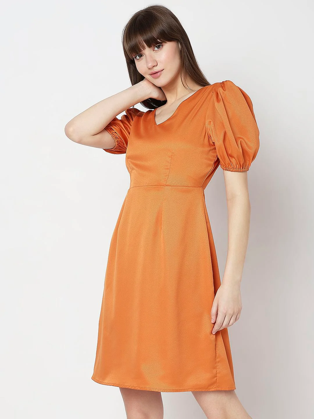 Orange Mini Dress - Image 3