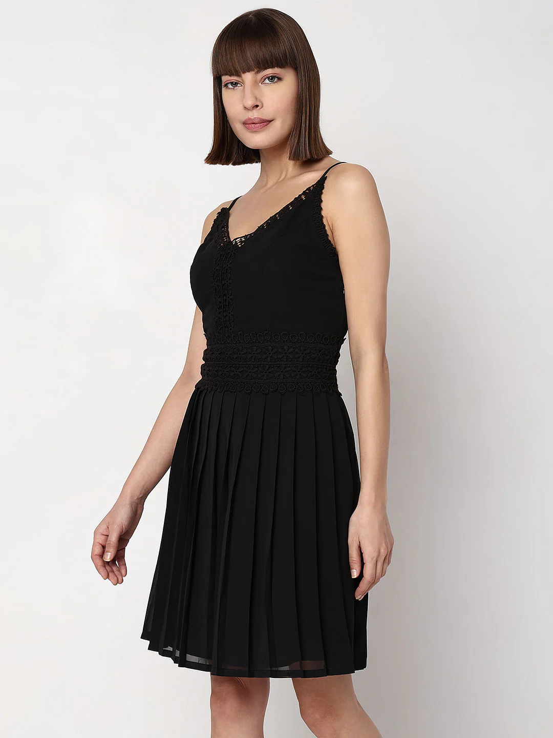 Black Strappy Lace Dress - Image 3