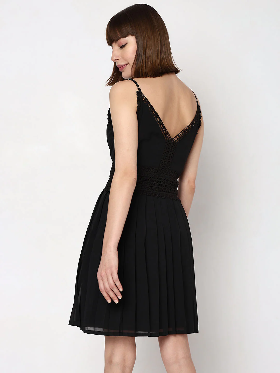 Black Strappy Lace Dress - Image 4