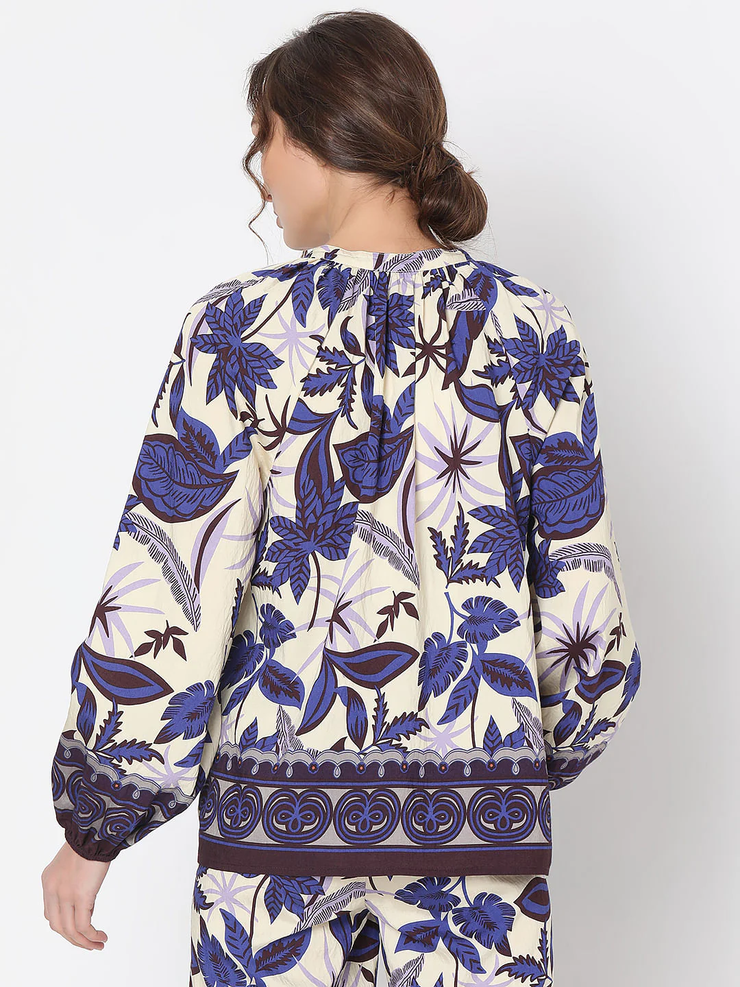 Purple Printed Co-Ord Set Shirt - Image 4