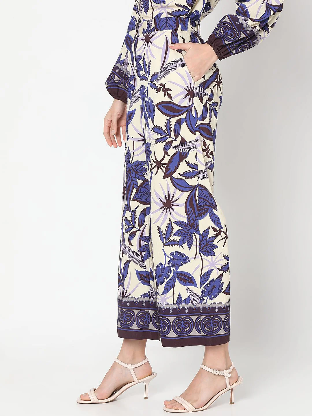 Purple Printed Co-Ord Set Pants - Image 3