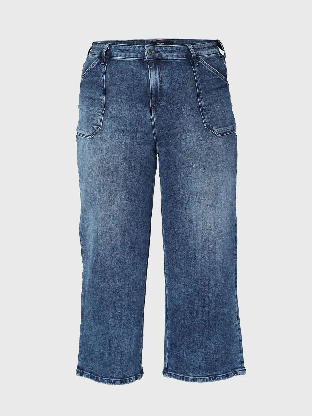 Curve Blue Mid Rise Wide Leg Jeans - Image 7
