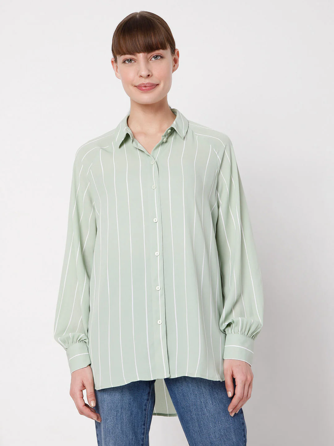 Green Vertical Stripe Shirt - Image 2