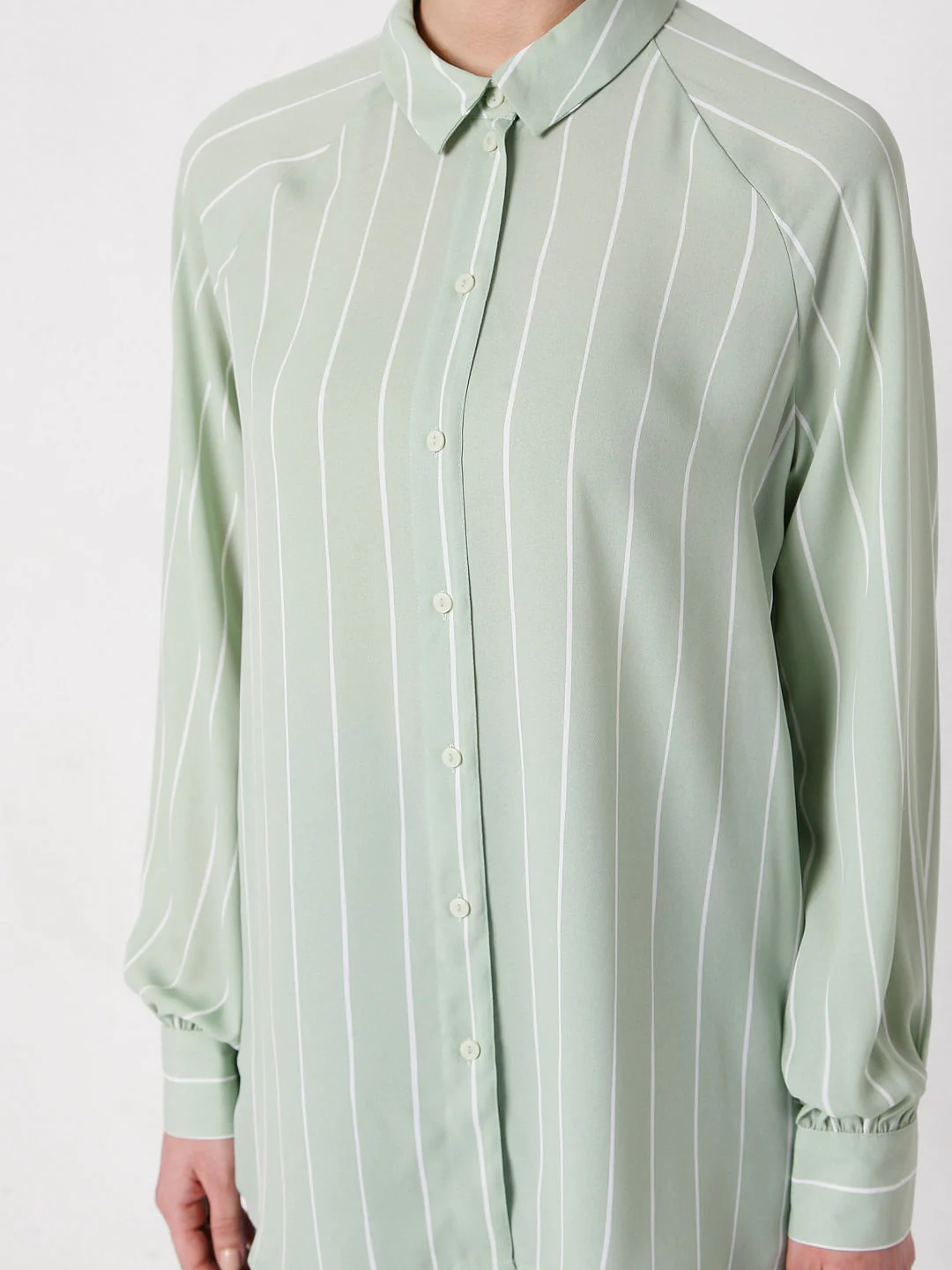 Green Vertical Stripe Shirt - Image 6