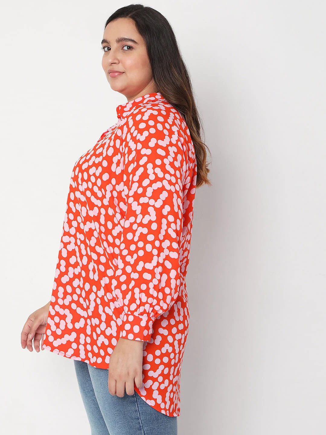 Curve Coral Polka Shirt - Image 3