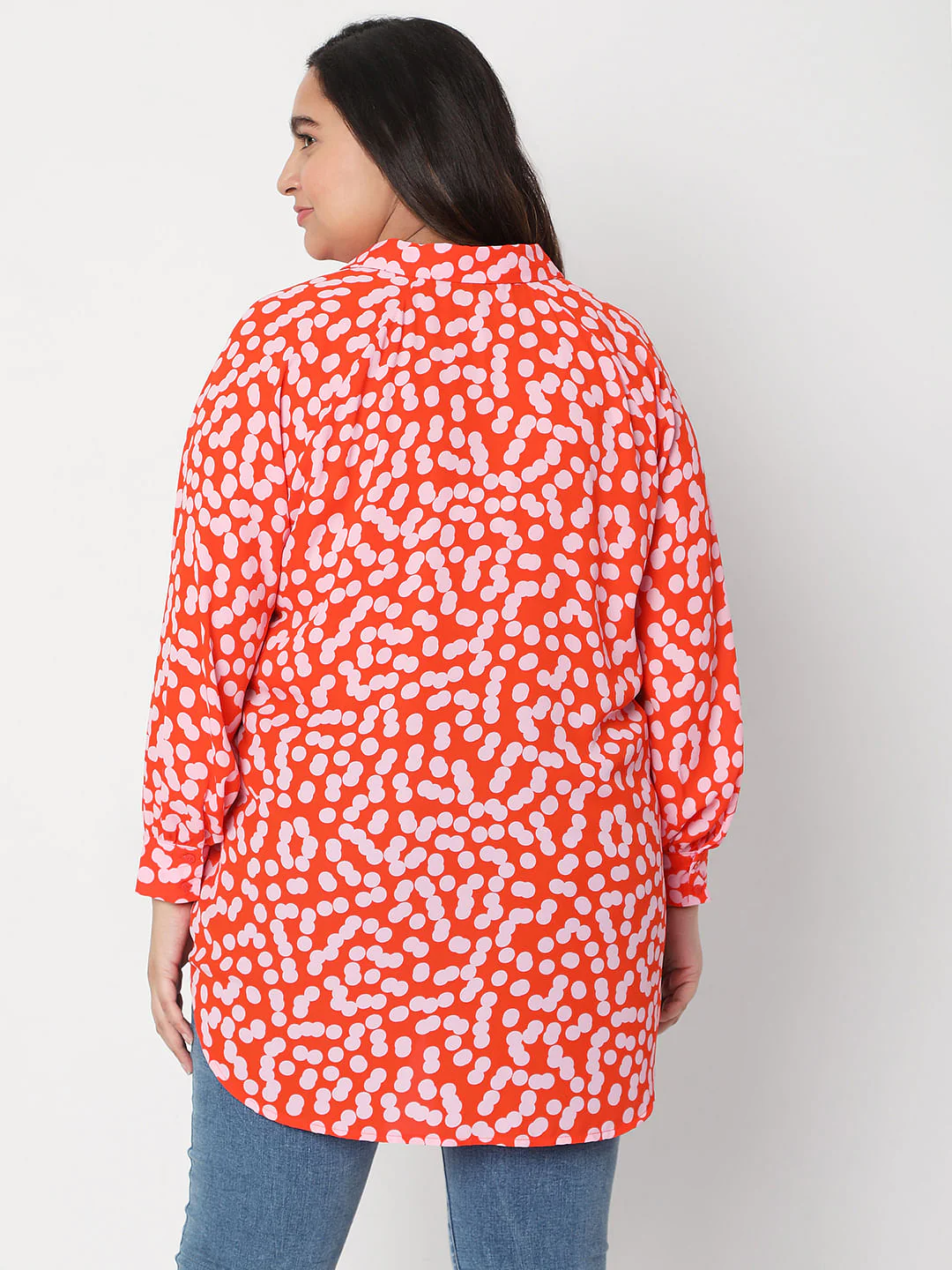 Curve Coral Polka Shirt - Image 4