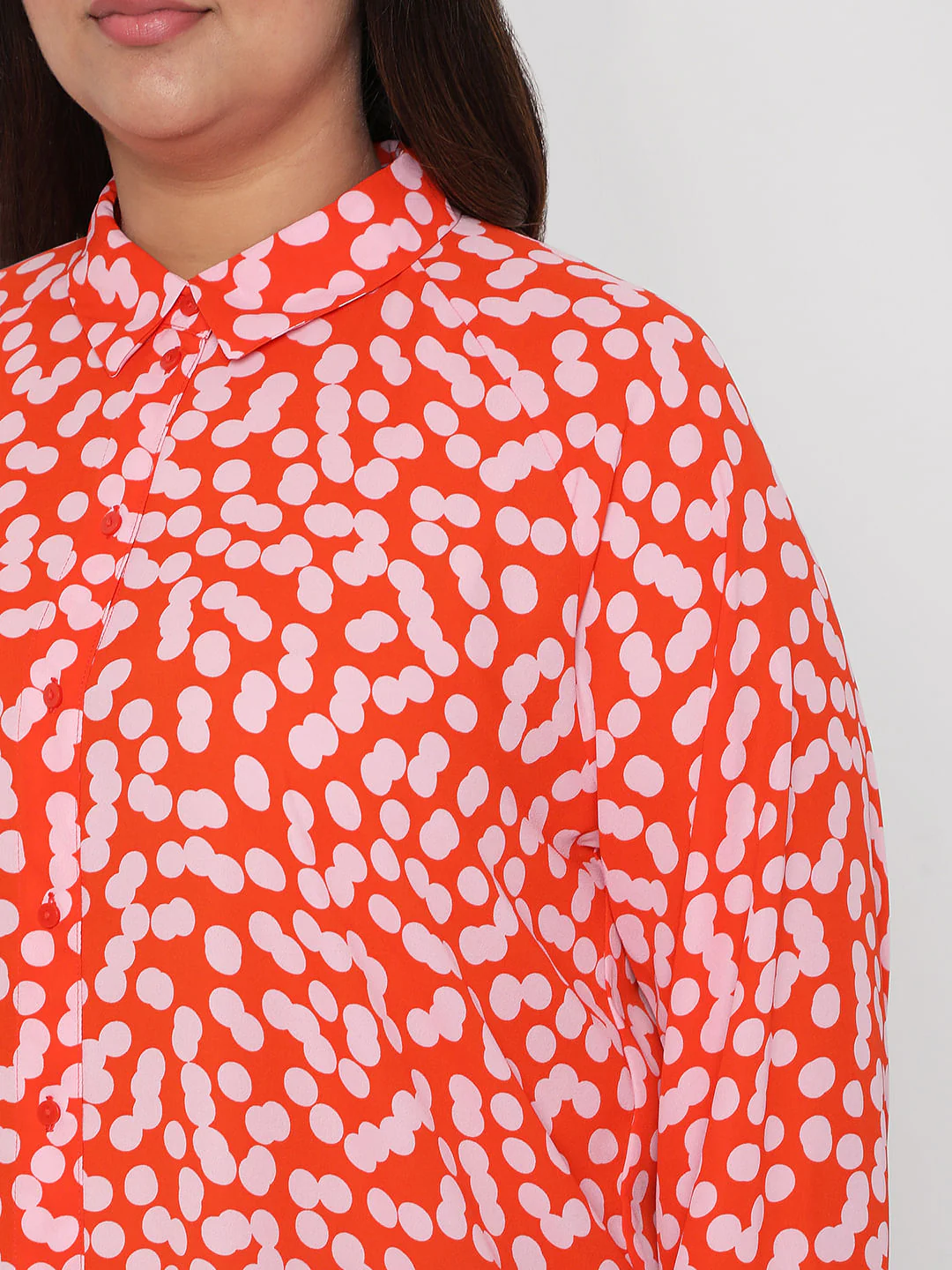 Curve Coral Polka Shirt - Image 6