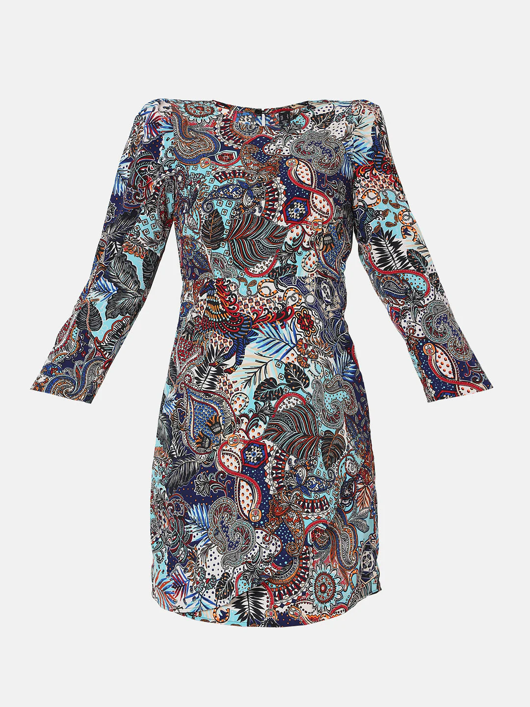 Blue Paisley Print Fit & Flare Dress - Image 7