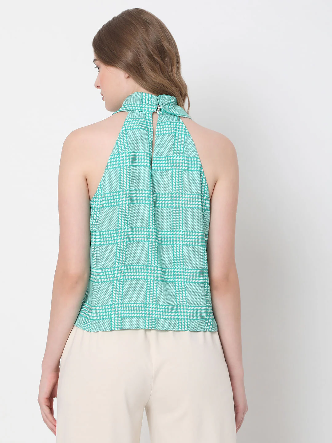 Green Check Halter Neck Co-Ord Set Top - Image 4