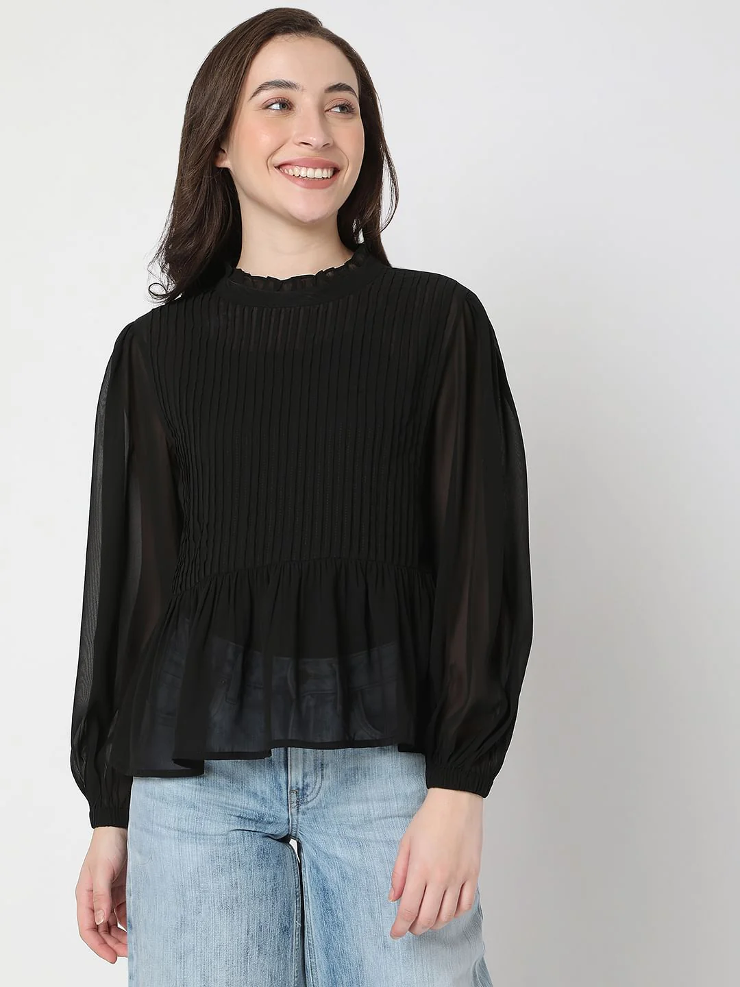 Black Pleated Top - Image 2