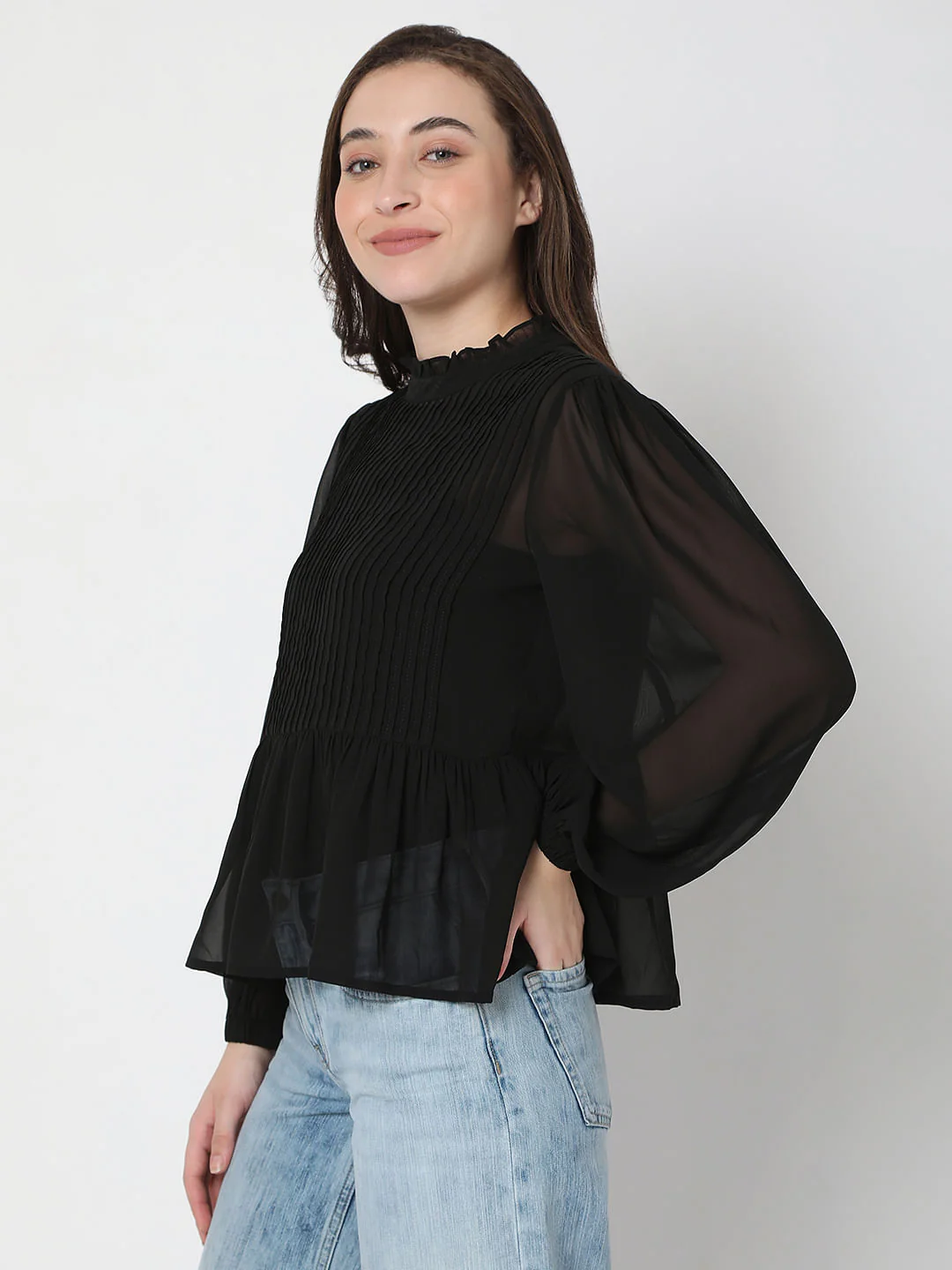 Black Pleated Top - Image 3