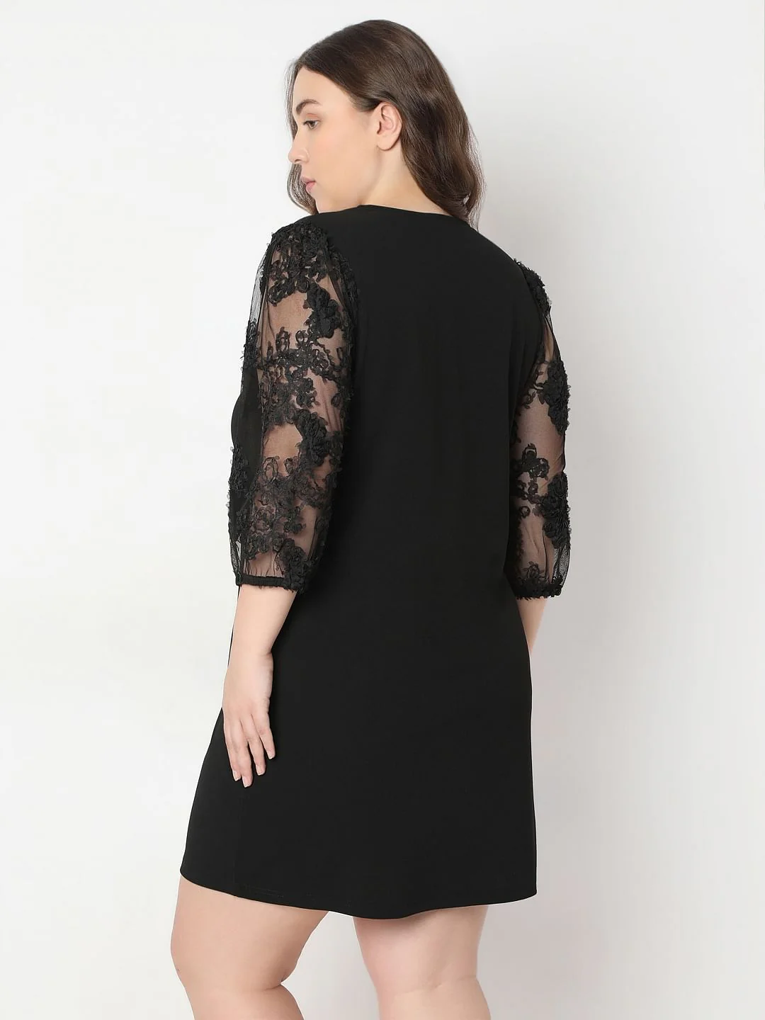 Curve Black Short Dress - Image 4