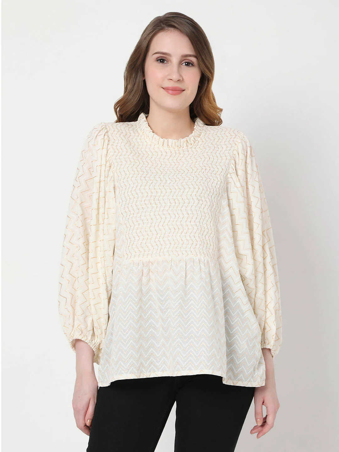 Off-White Chevron Print Top - Image 2