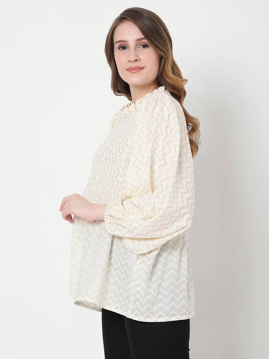 Off-White Chevron Print Top - Image 3