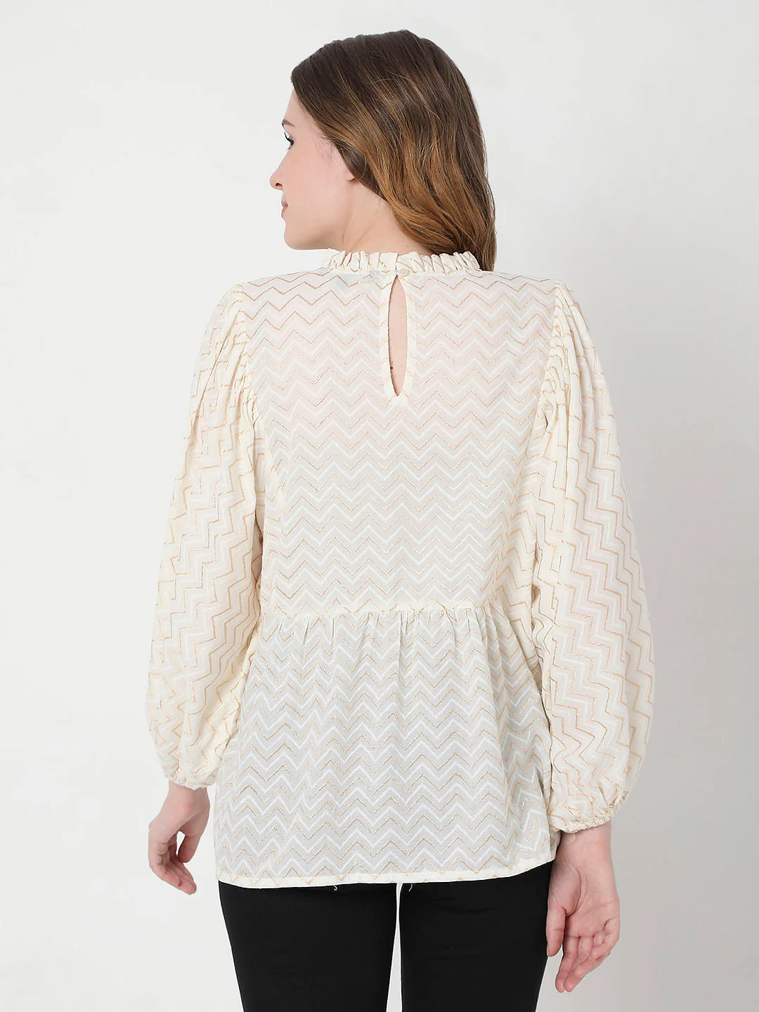 Off-White Chevron Print Top - Image 4