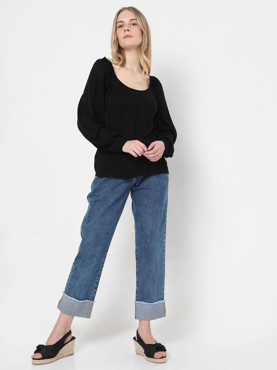 Black Boat Neck Top - Image 5