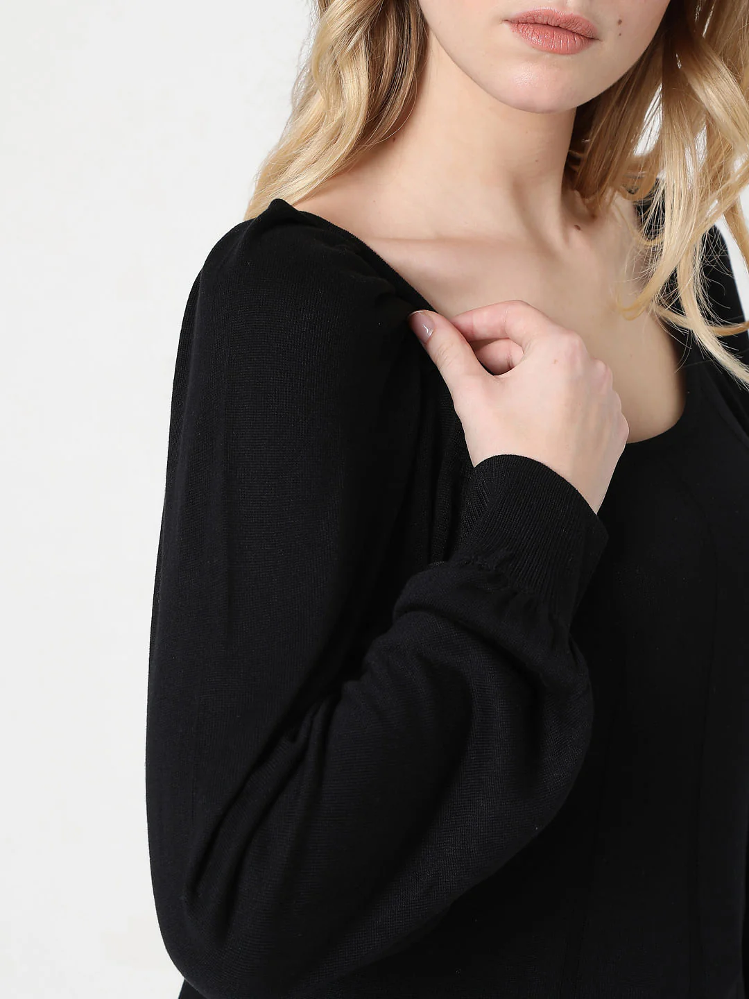 Black Boat Neck Top - Image 6