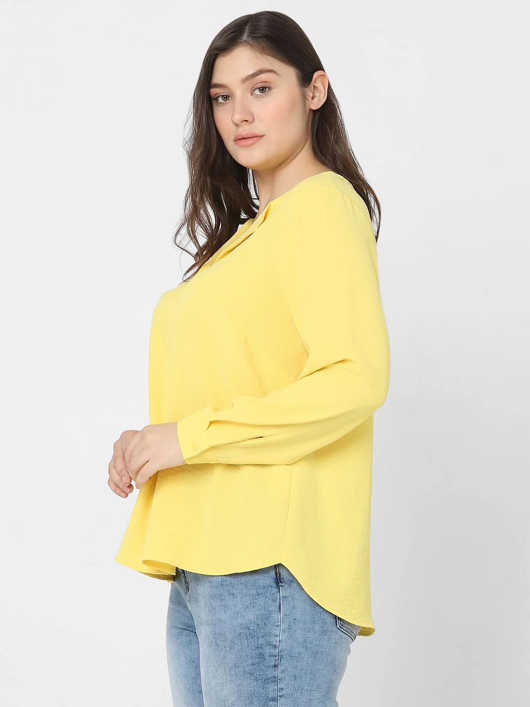 Curve Yellow Full Sleeves Top - Image 3