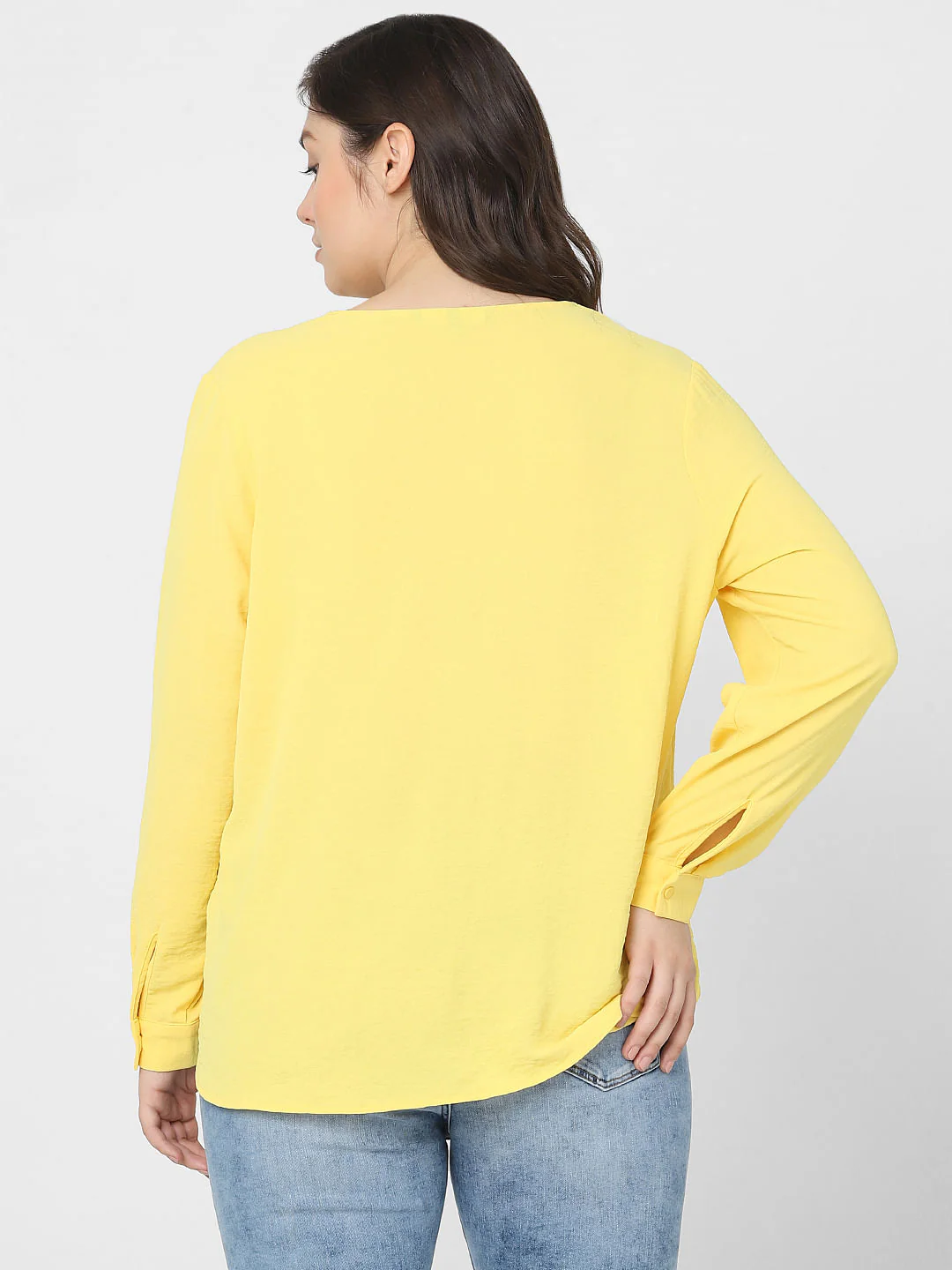 Curve Yellow Full Sleeves Top - Image 4
