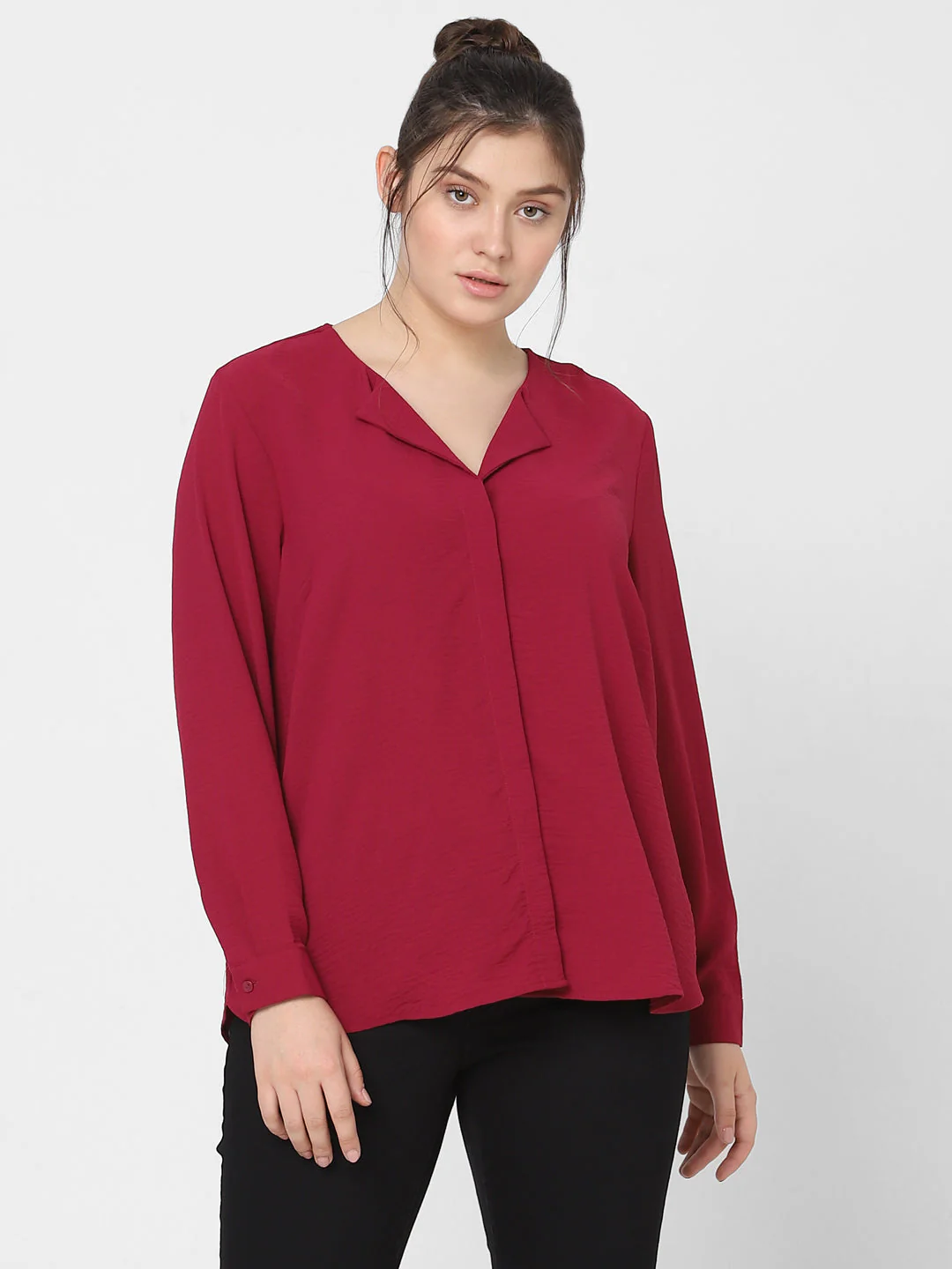 Beet Red Full Sleeves Top - Image 2