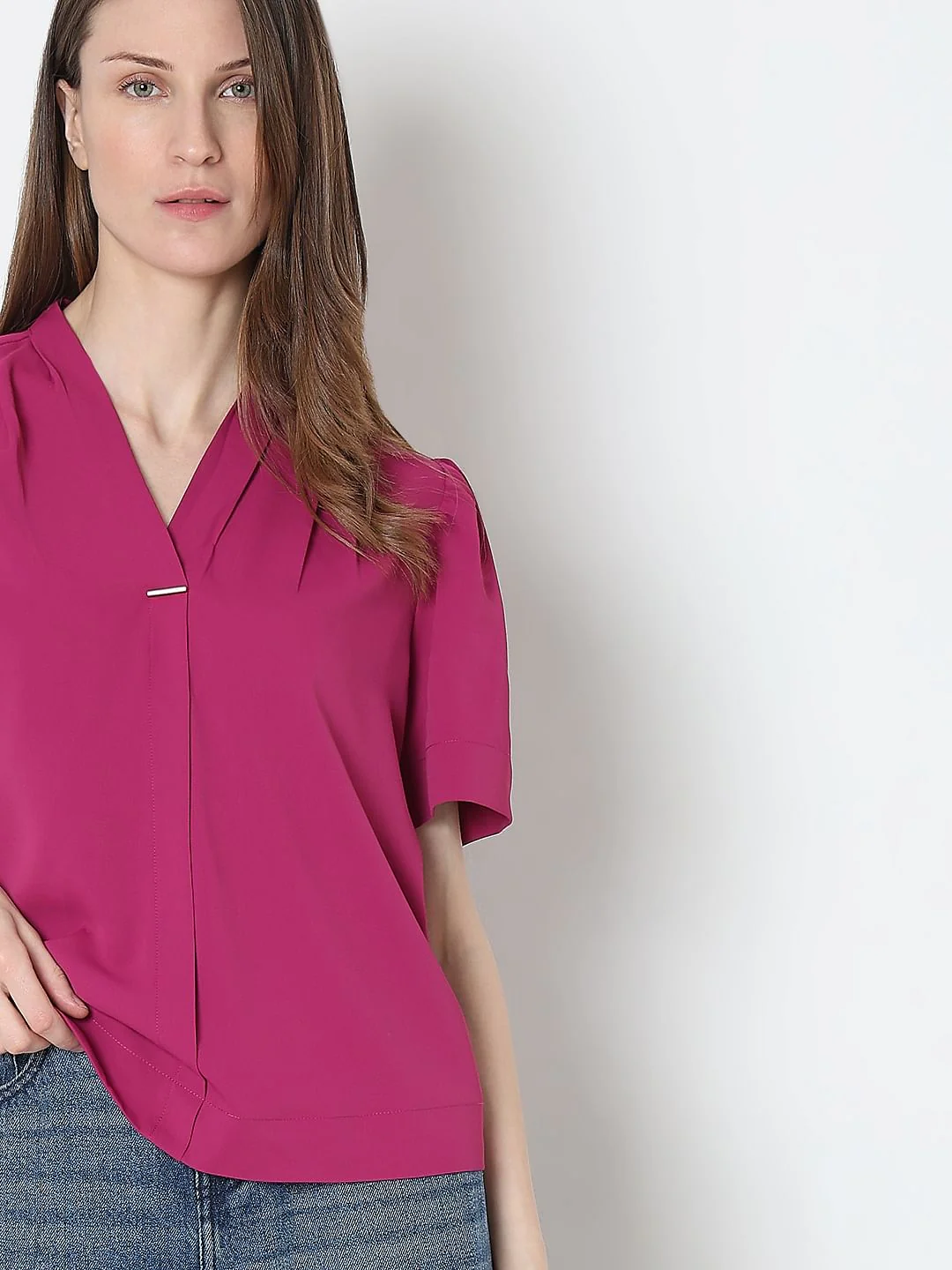 Deep Orchid V-Neck Top - Image 6