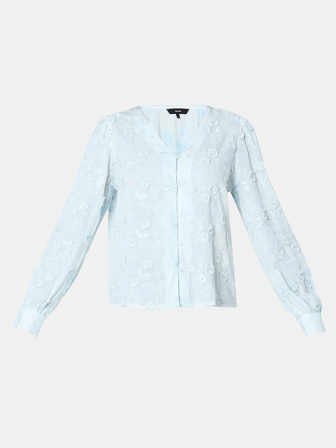 Light Blue 3D Floral Top - Image 7