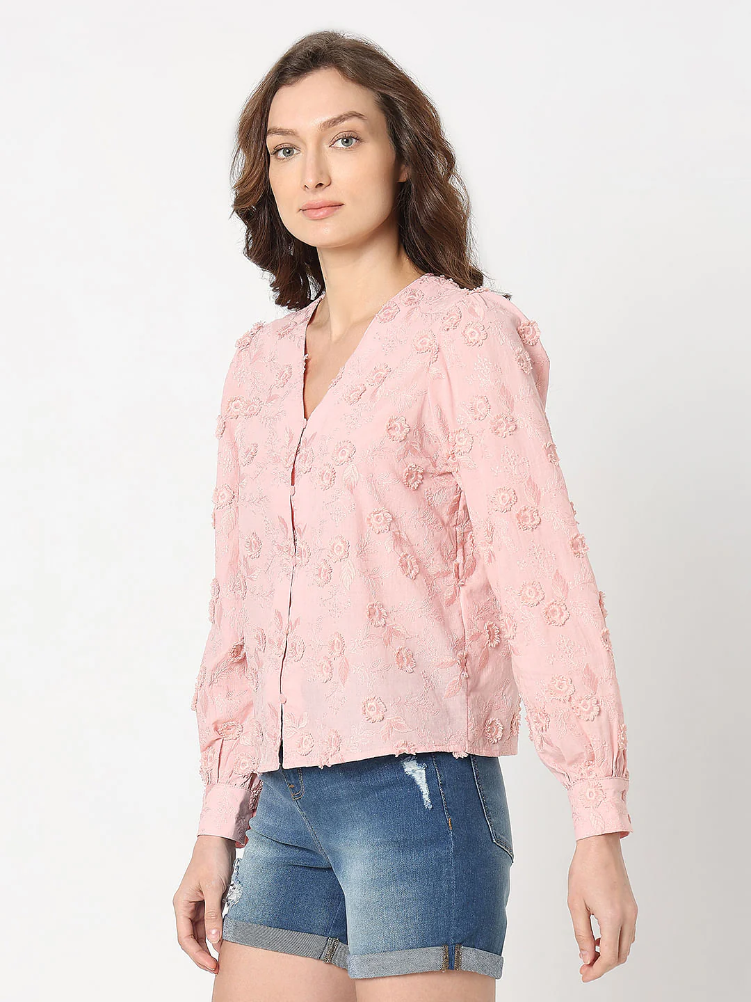 Pink Embroidered Cotton Top - Image 3