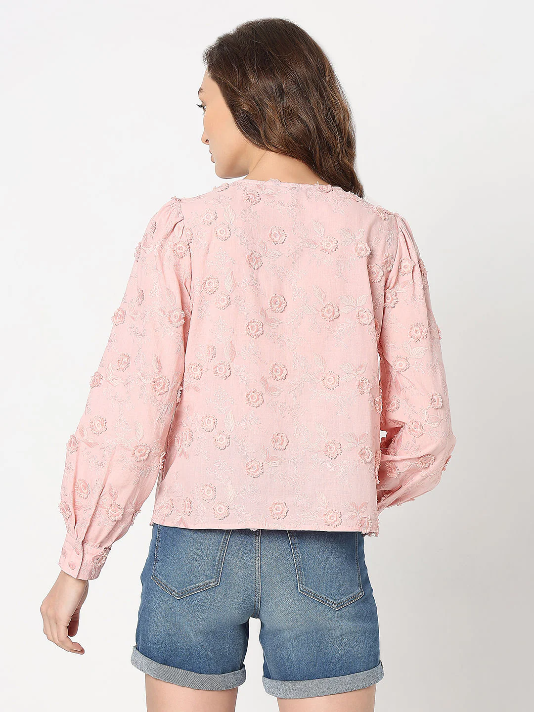 Pink Embroidered Cotton Top - Image 4