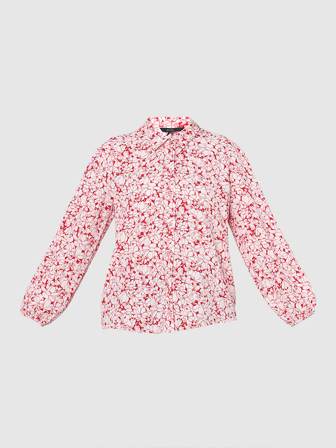 White & Red Floral Shirt - Image 7