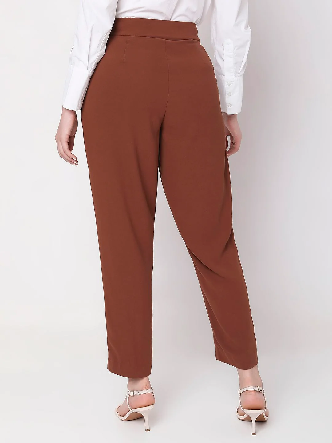 Brown High Rise Pants - Image 4