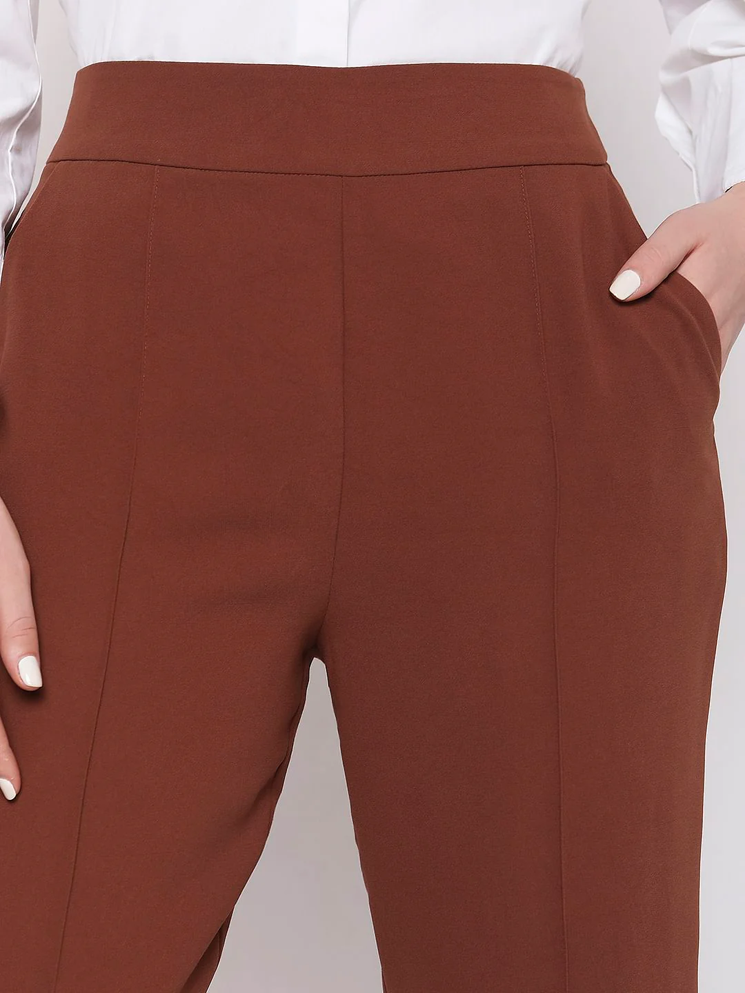 Brown High Rise Pants - Image 5