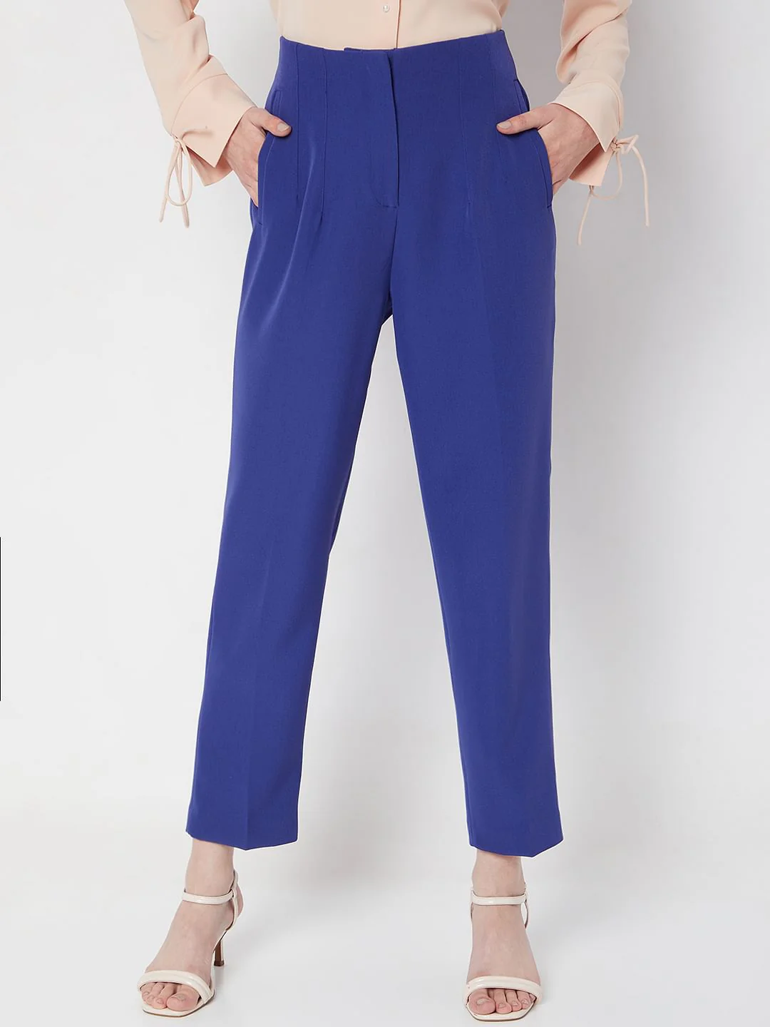 Dark Blue High Rise Pants - Image 2