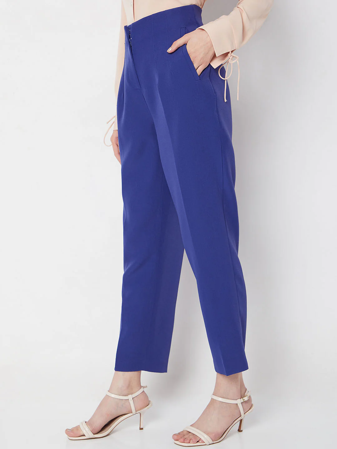 Dark Blue High Rise Pants - Image 3