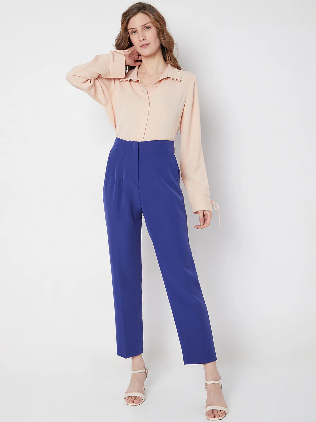 Dark Blue High Rise Pants - Image 5