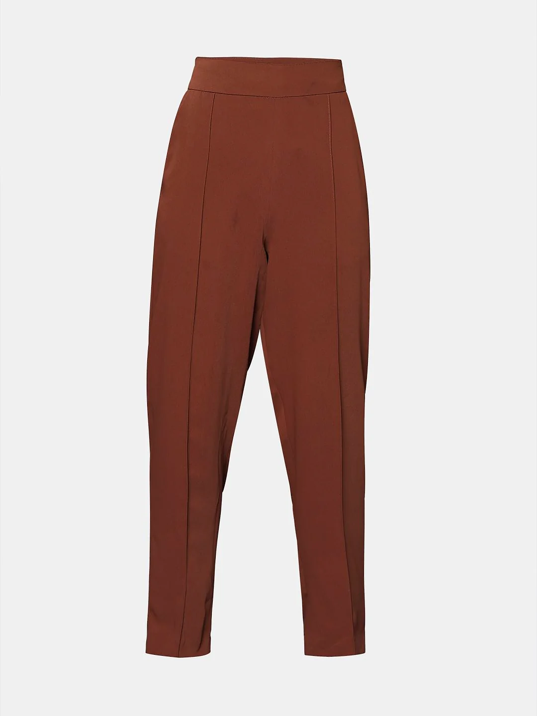 Brown High Rise Slim Fit Pants - Image 7