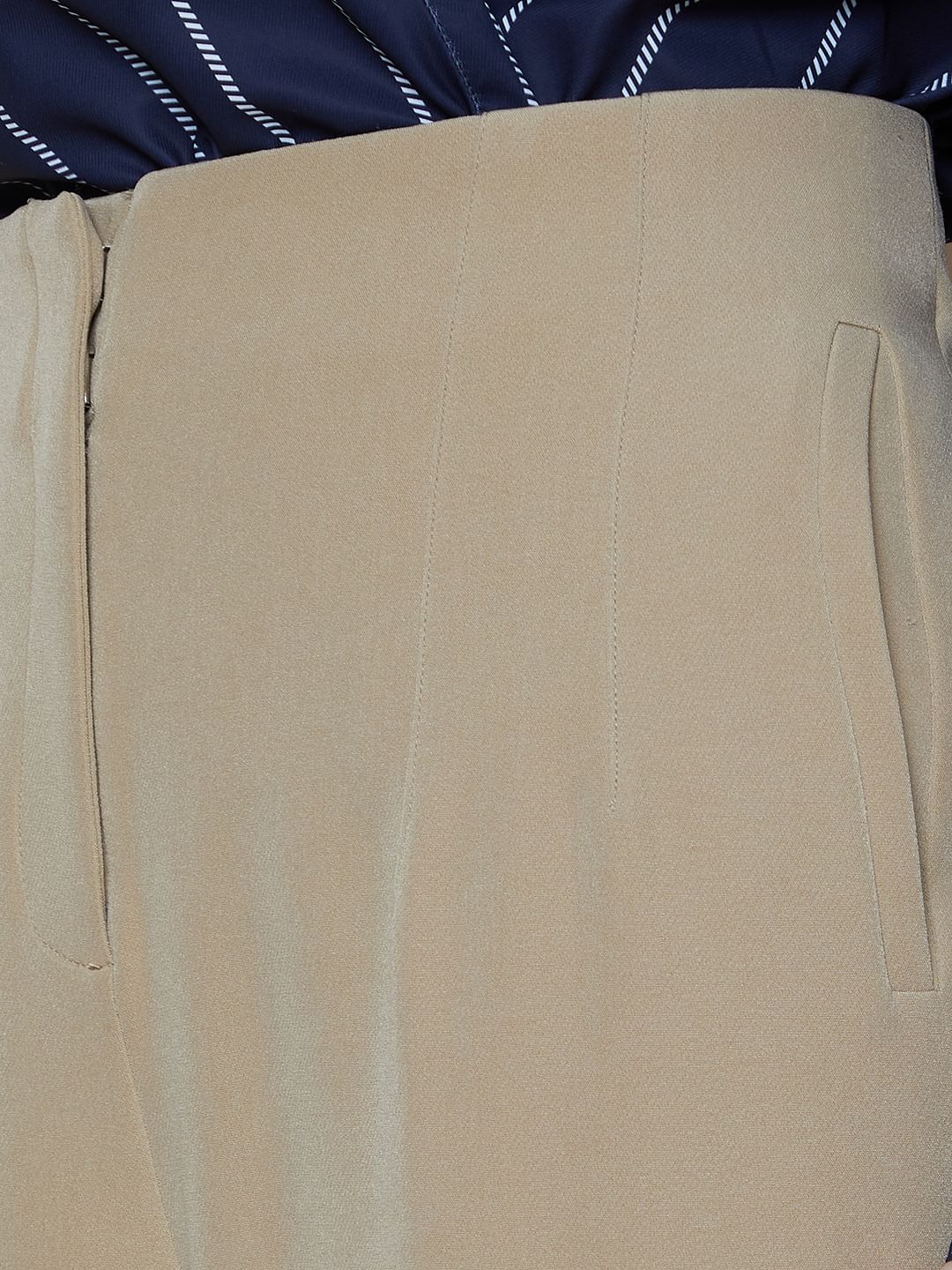 Beige High Rise Pants - Image 8