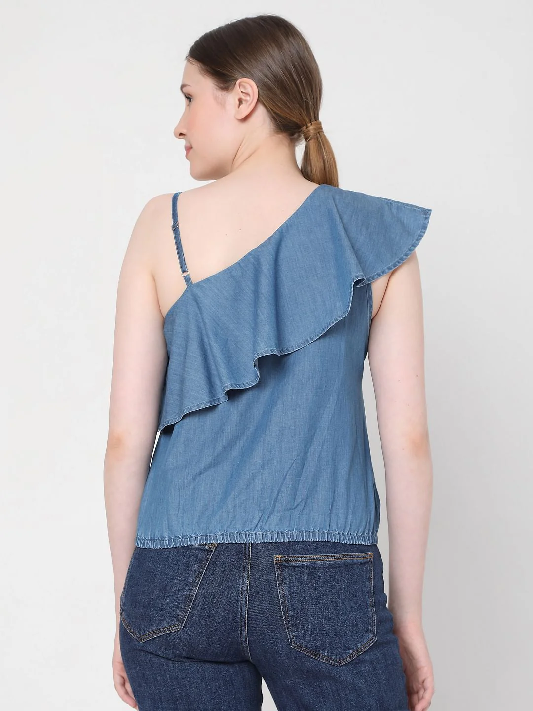 Blue One Shoulder Top - Image 4