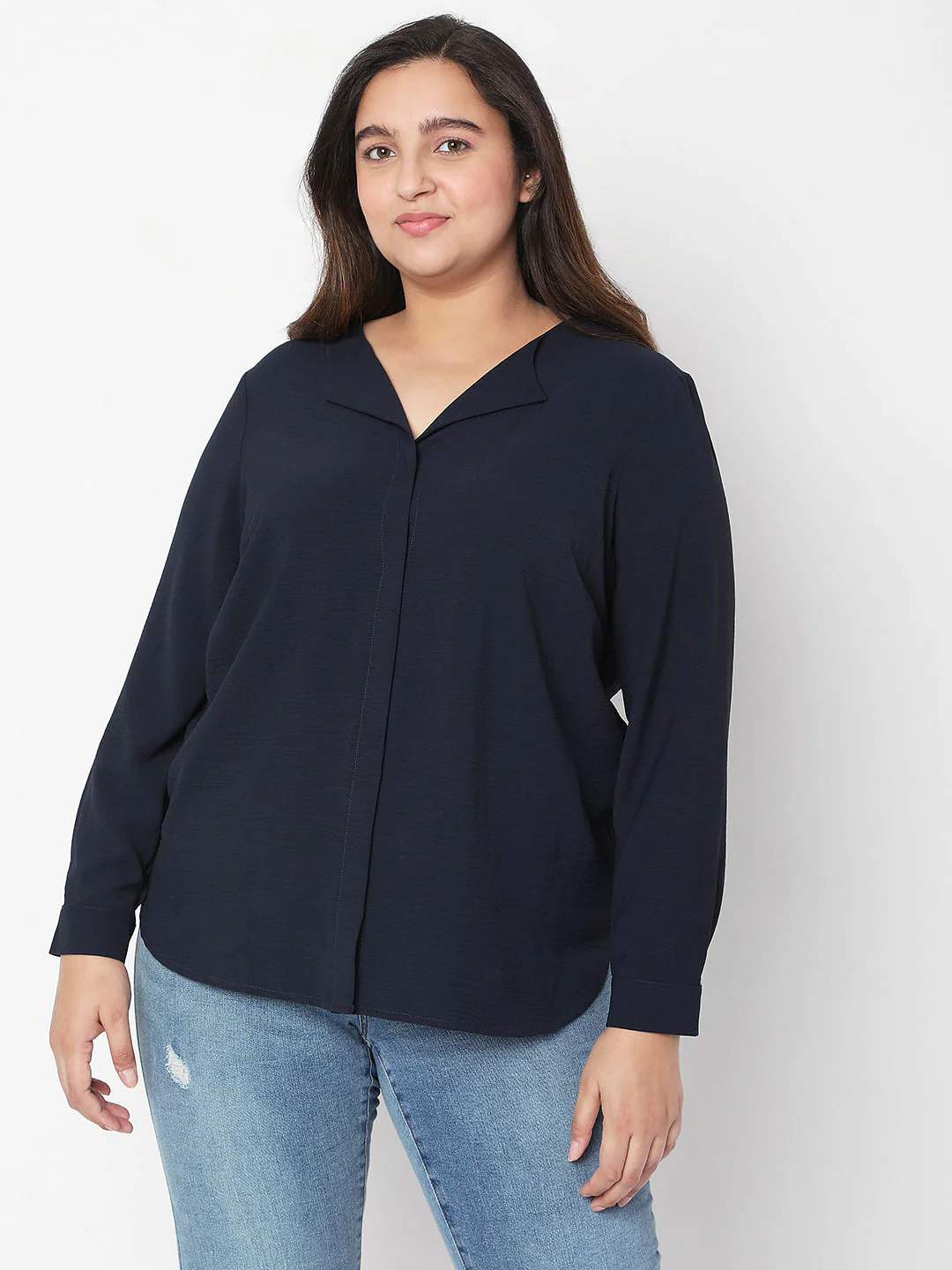 Curve Navy Blue Top - Image 2
