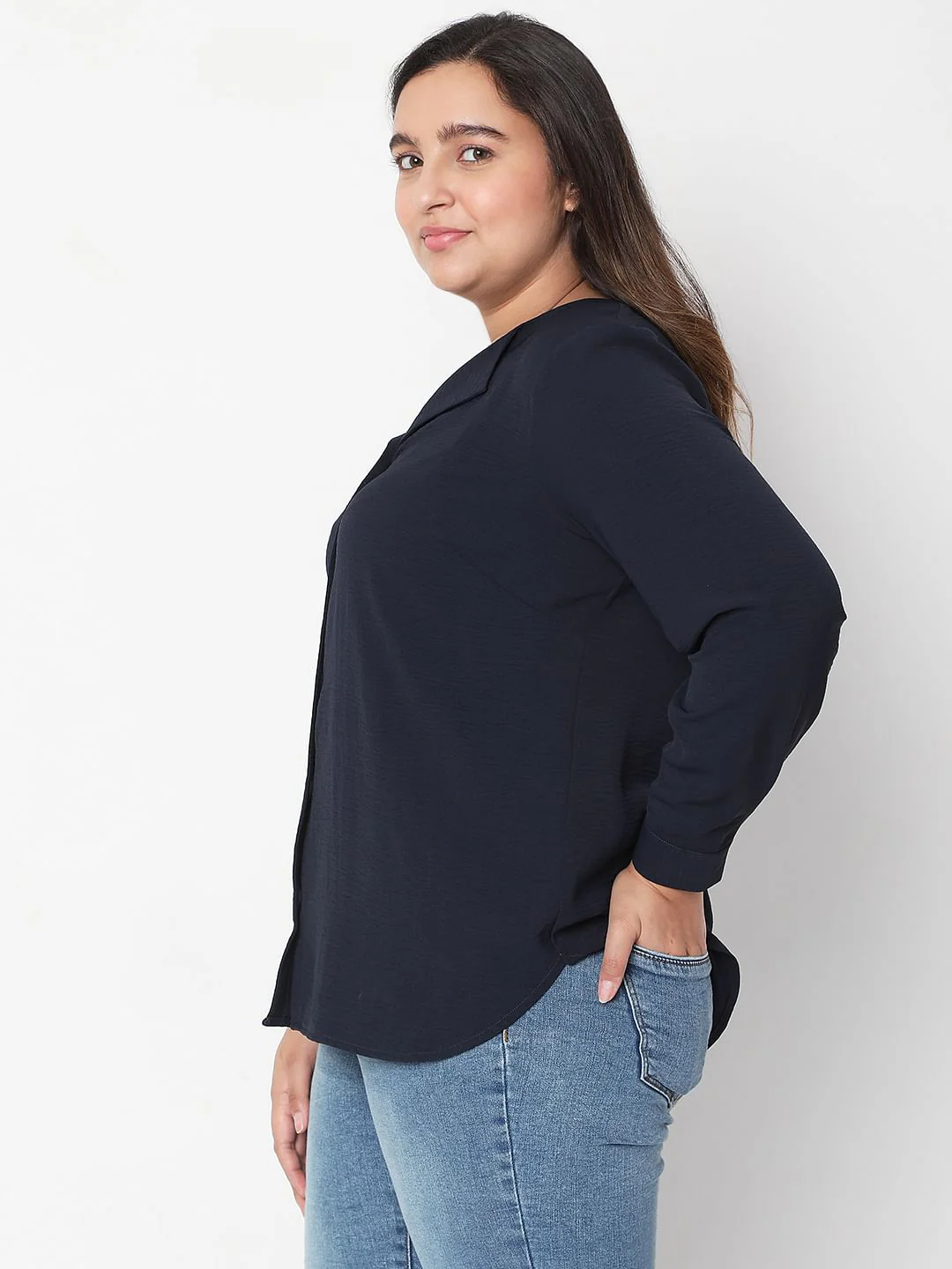 Curve Navy Blue Top - Image 3