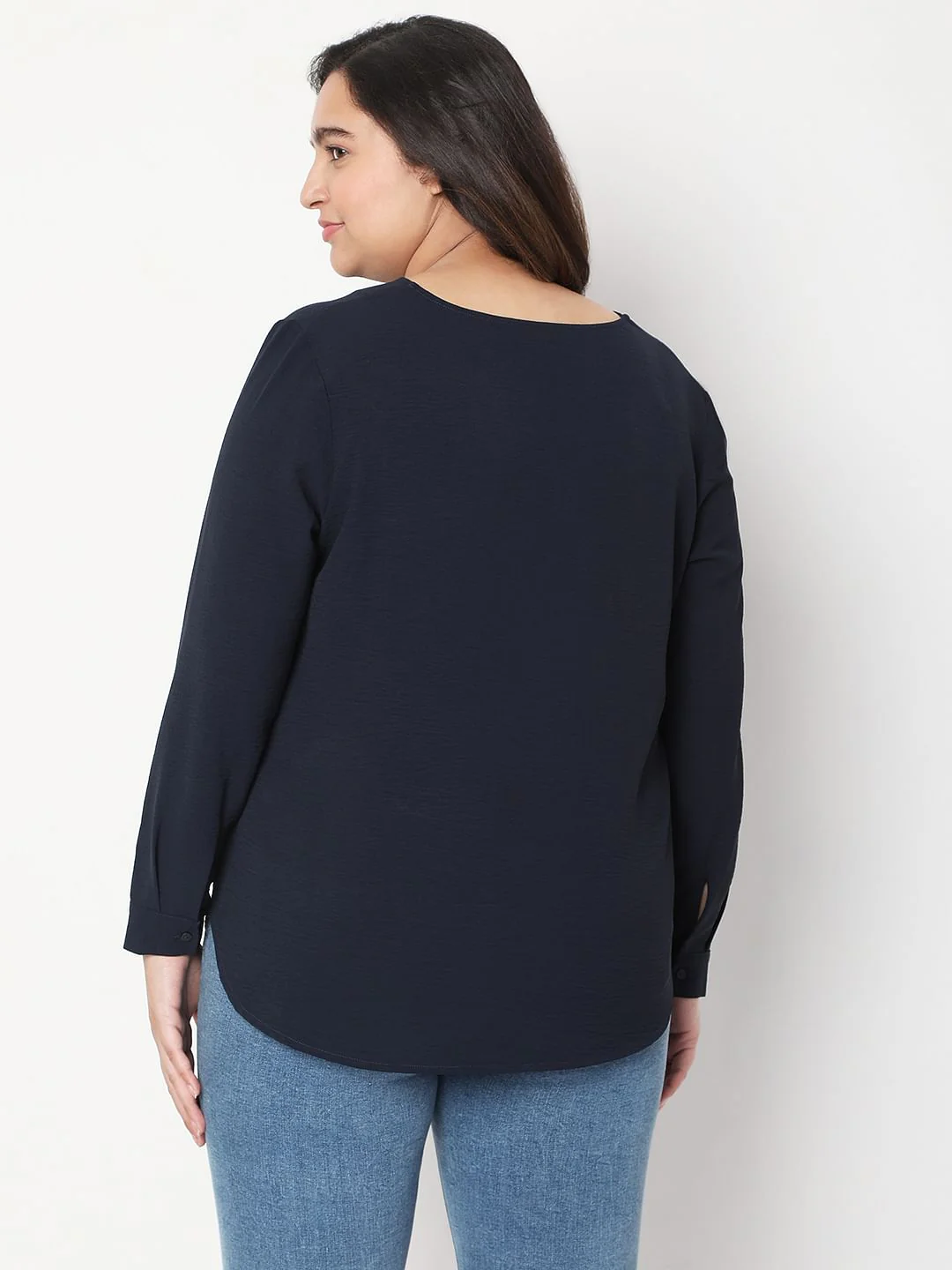 Curve Navy Blue Top - Image 4