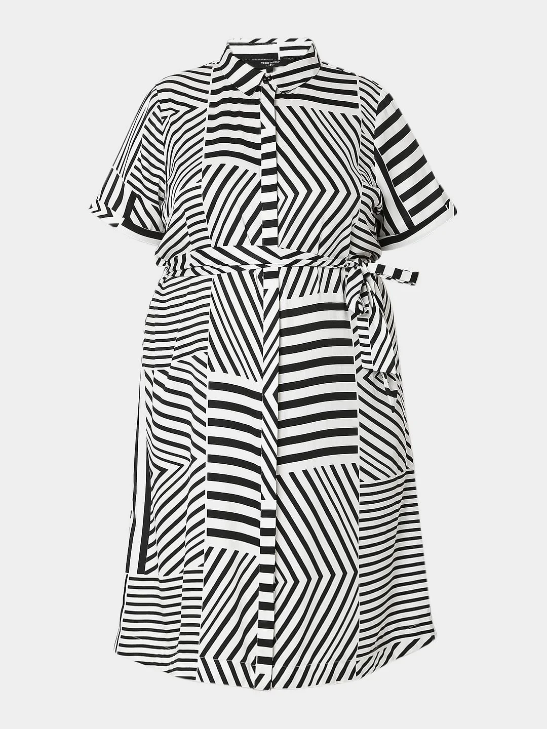 Curve White & Black Striped Dress - Image 6