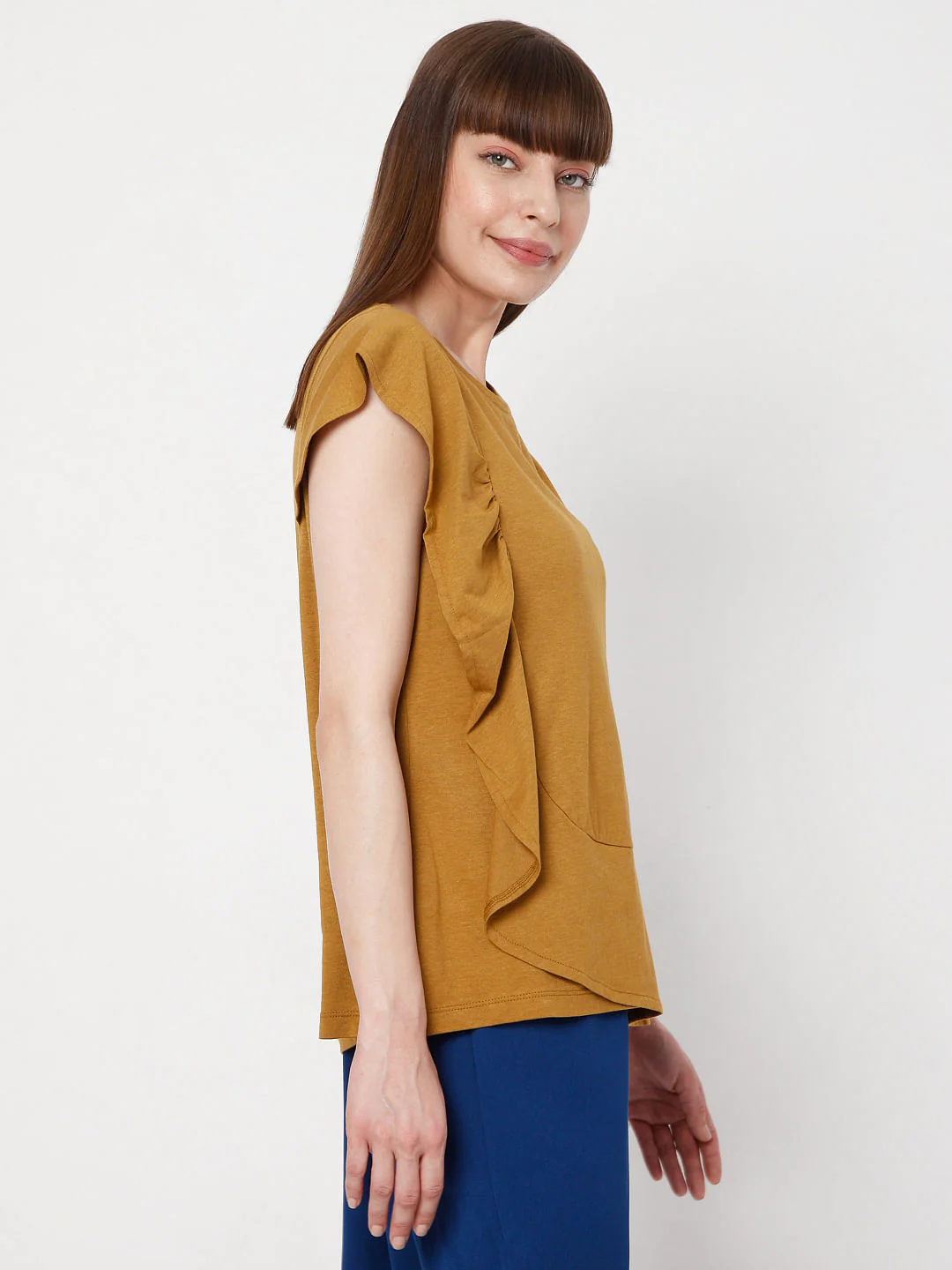 Brown Ruffle Top - Image 3
