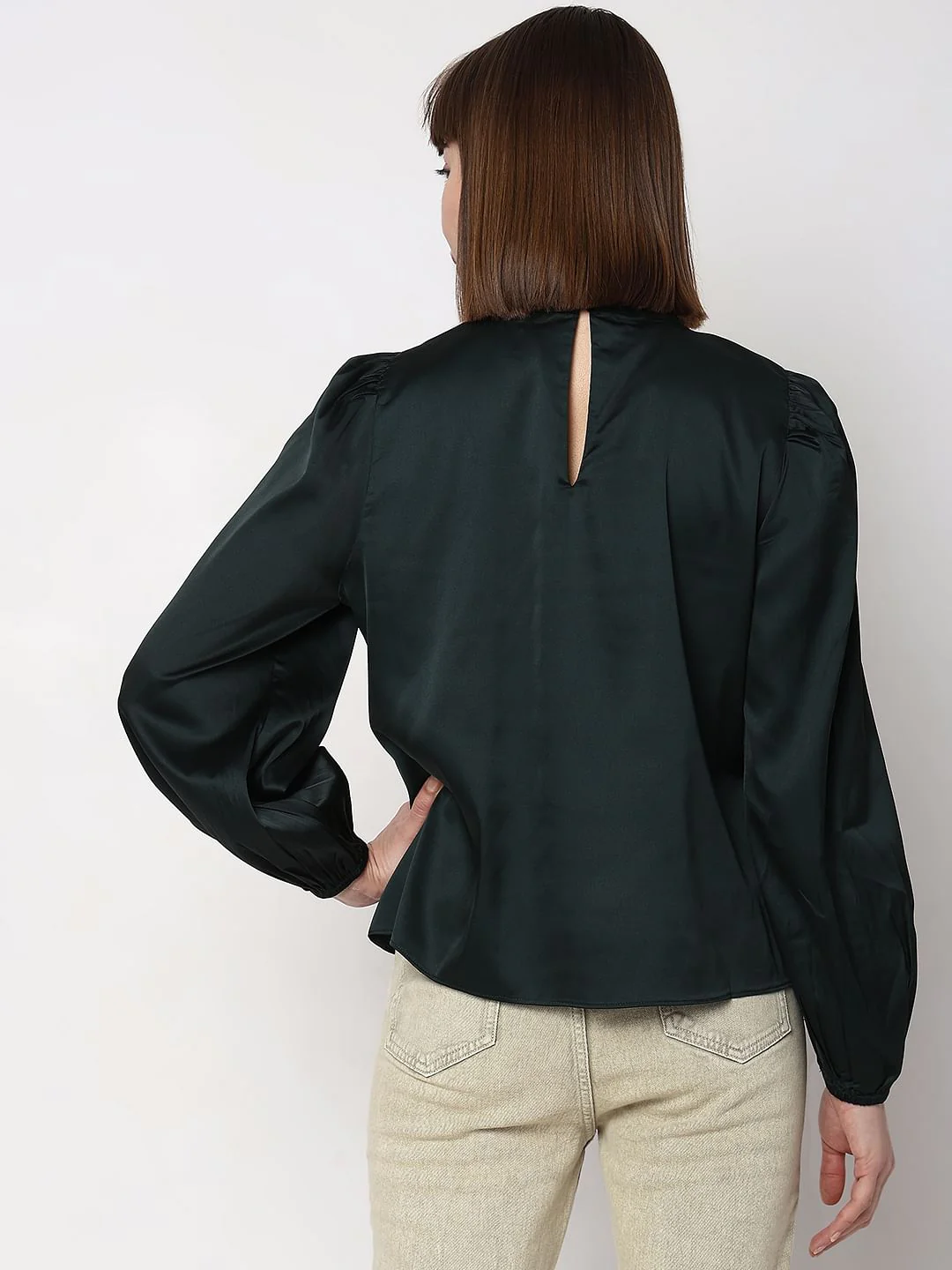 Dark Green High Neck Top - Image 4