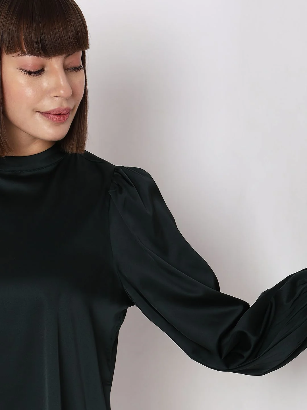 Dark Green High Neck Top - Image 8