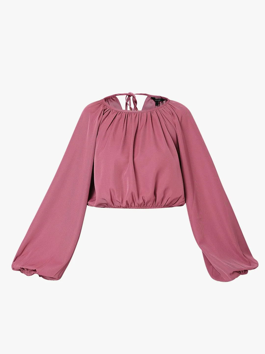 Pink Full Sleeves Crop Top - Image 8