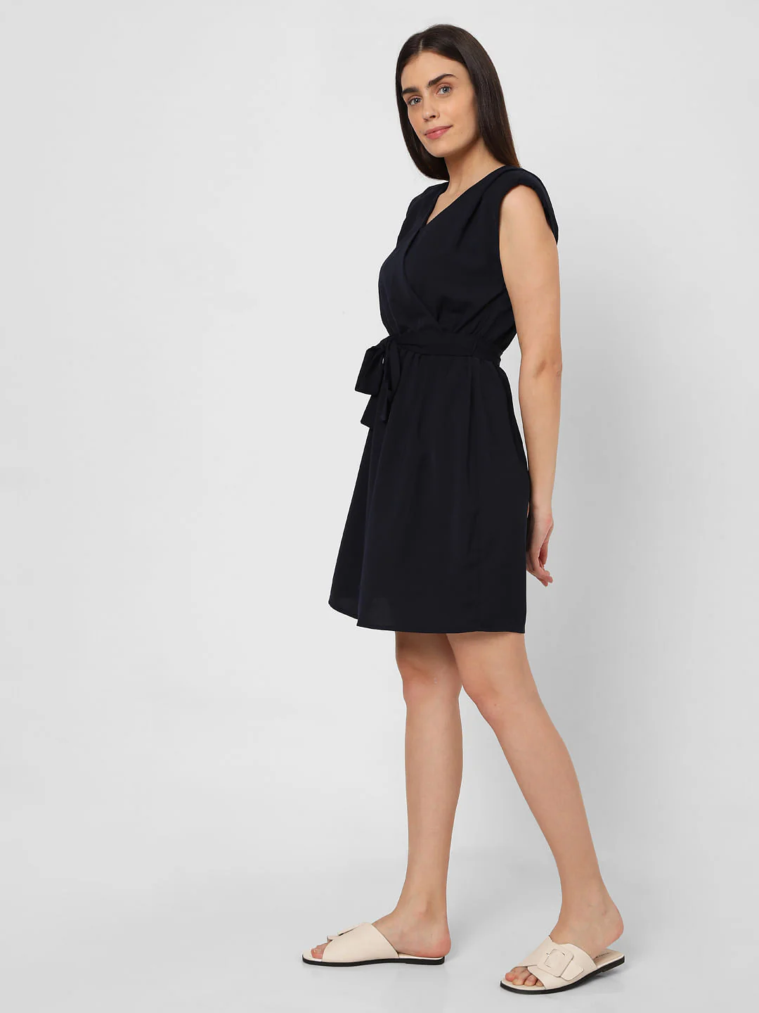 Navy Blue Wrap Dress - Image 3