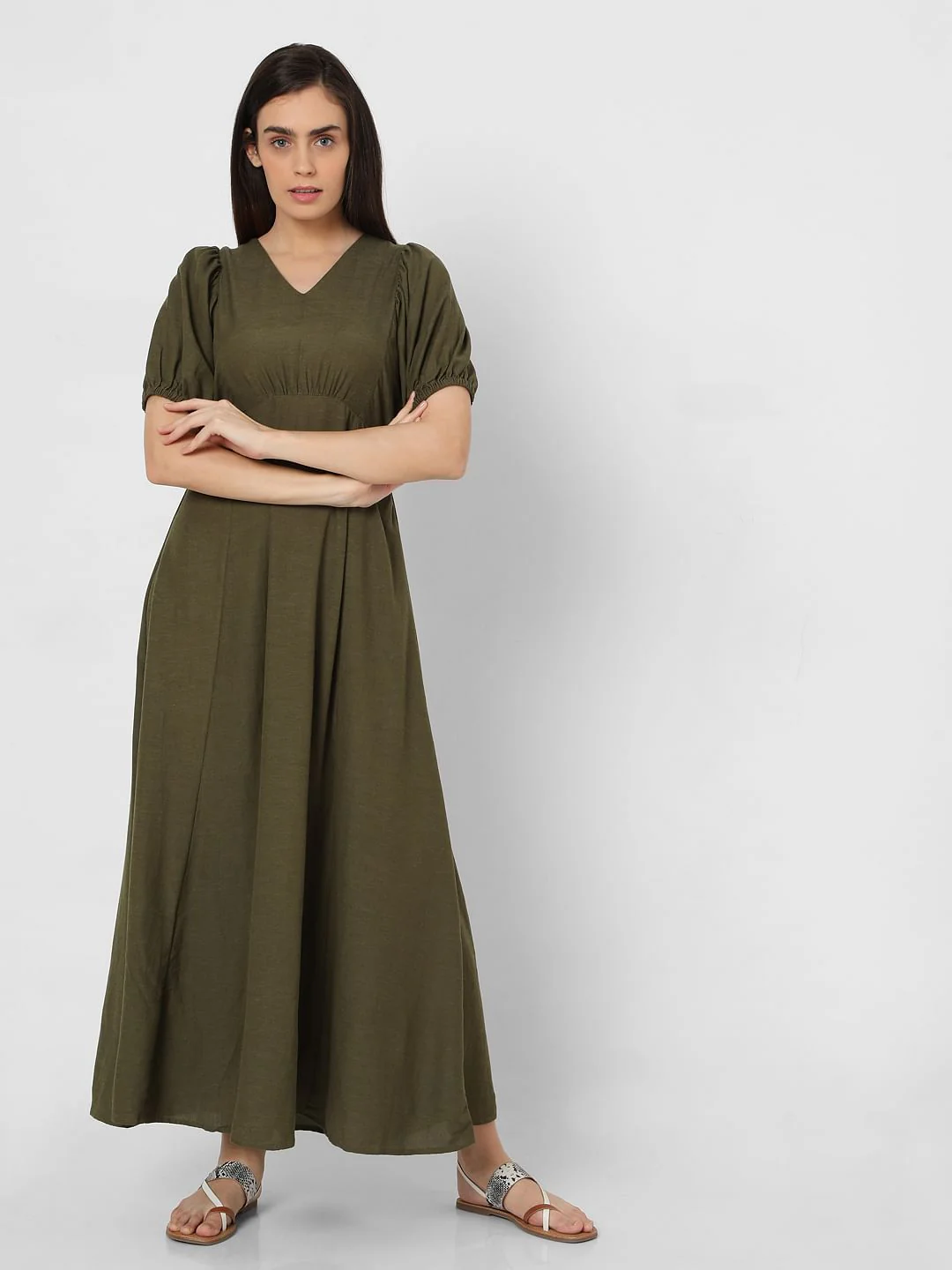 Green Empire Waist Maxi Dress - Image 2