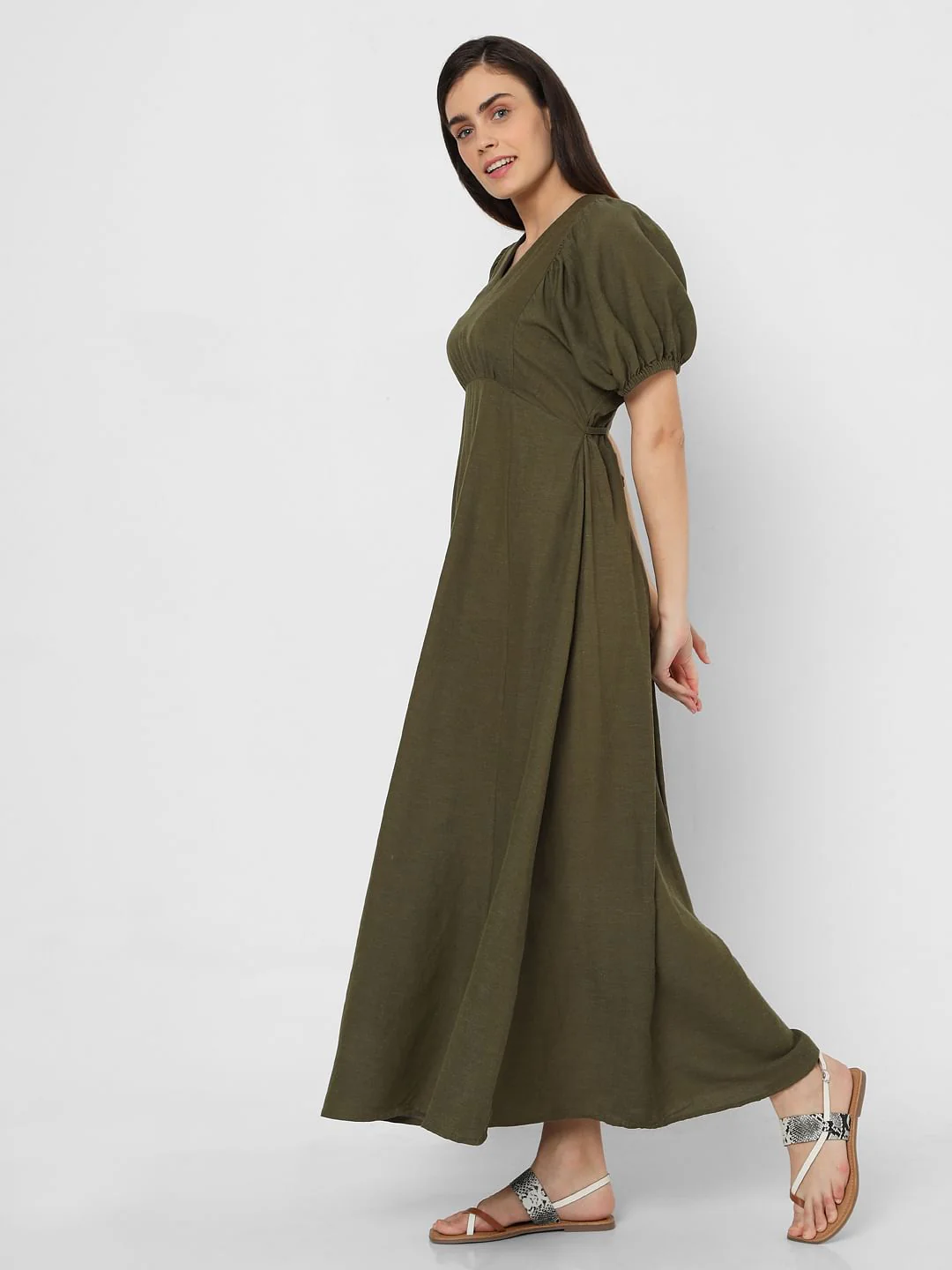 Green Empire Waist Maxi Dress - Image 3