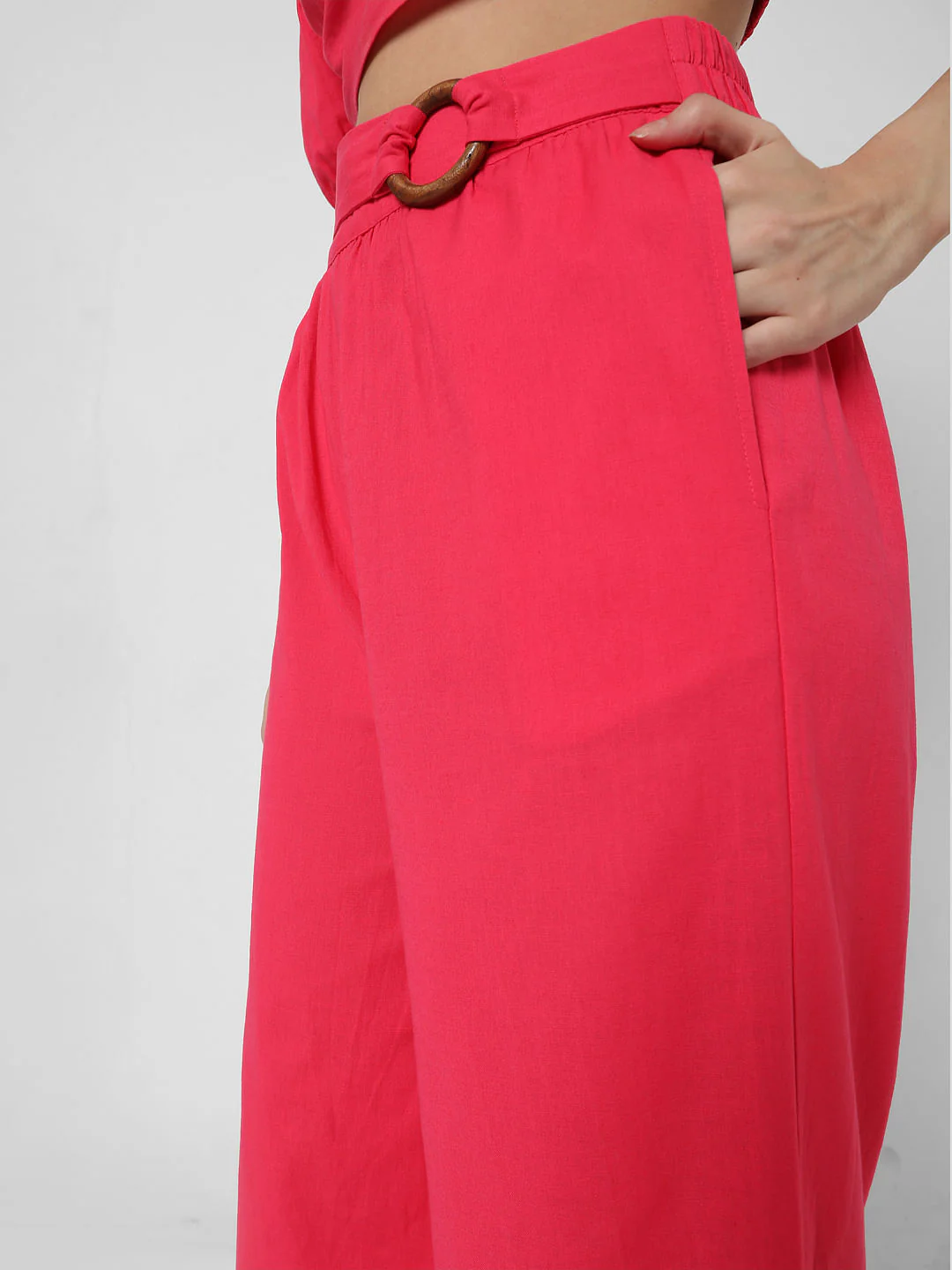 Pink High Rise Flared Co-Ord Set Pants - Image 6