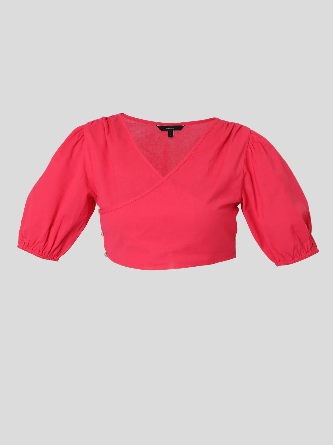 Pink Puff Sleeves Co-Ord Set Crop Top - Image 7